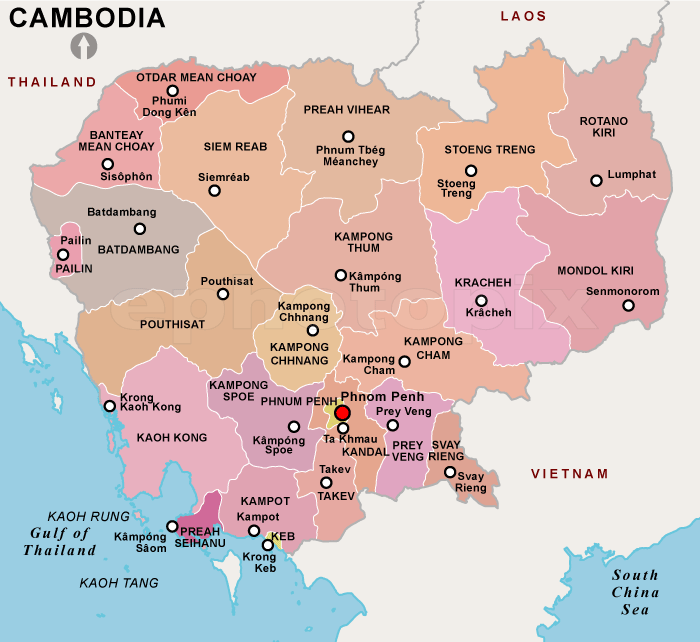 cambodge regional carte